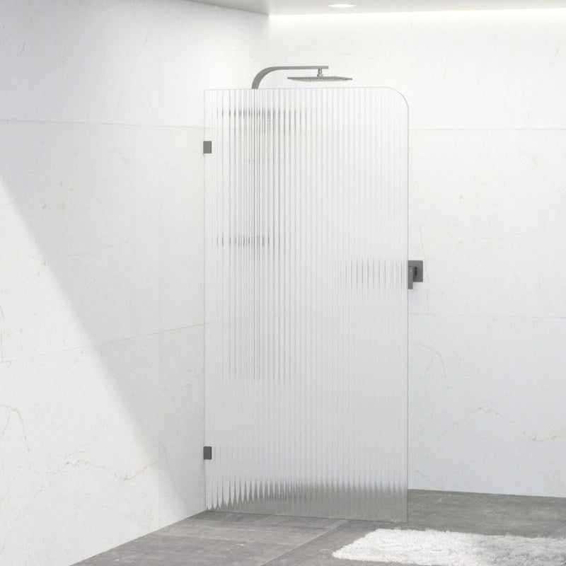 M#1(Gunmetal Grey) 800/900/1000/1100/1200X2100Mm Frameless Curved Corner Shower Screen Single Door