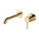 G#2(Gold) Fienza Axle Urban Brass Basin/Bath Wall Mixer Dress Kit Only Small Round Plates 160Mm