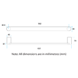 630Mm Thermogroup Flat Pill Single Bar Heated Towel Rail Polished Stainless Steel None Rails