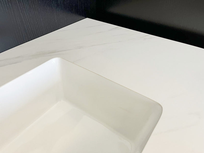 50Mm Thick Diamond Sintered Top Seamless Jointed With Ceramic Basin Vanity Stone Tops