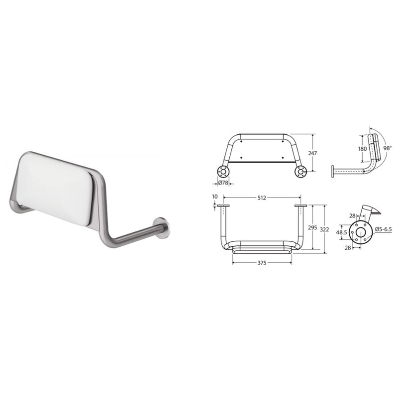 Fienza 800X365X875Mm Delta Care Back To Wall Toilet Suite Special Needs