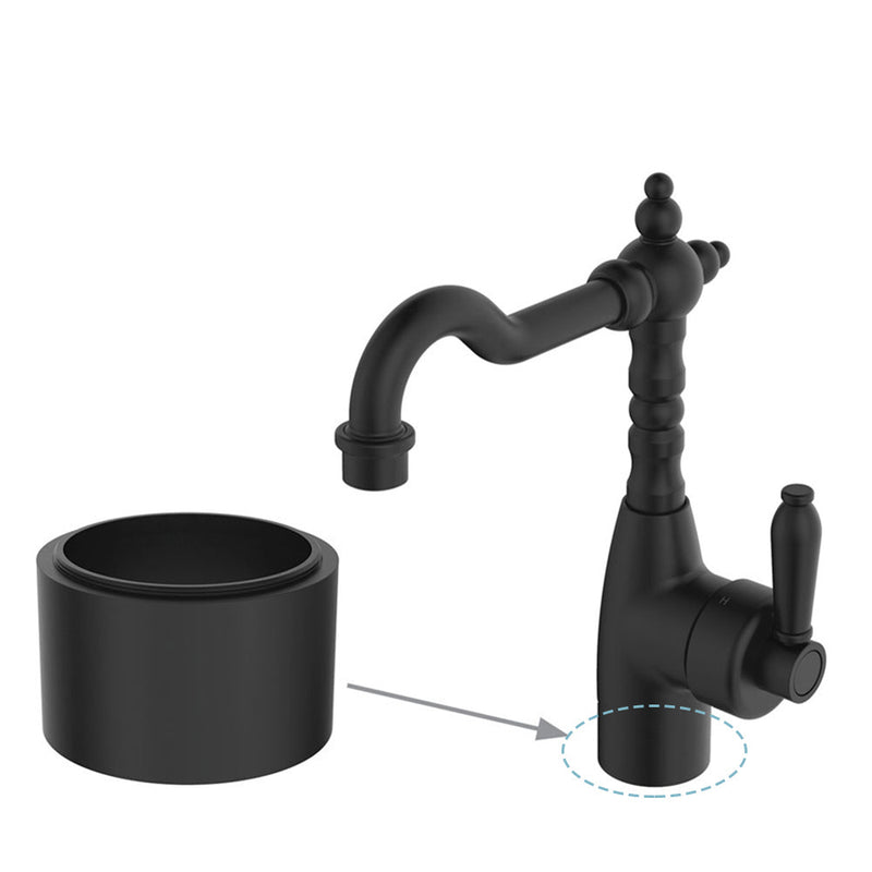 Fienza Eleanor Shepherds Crook Basin Mixer Matt Black / Short Mixers