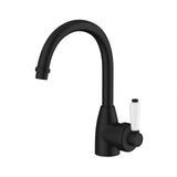 Fienza Eleanor Gooseneck Basin Mixer Matt Black/Multi-Colour Black Short Mixers