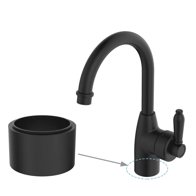 Fienza Eleanor Gooseneck Basin Mixer Matt Black / Short Mixers