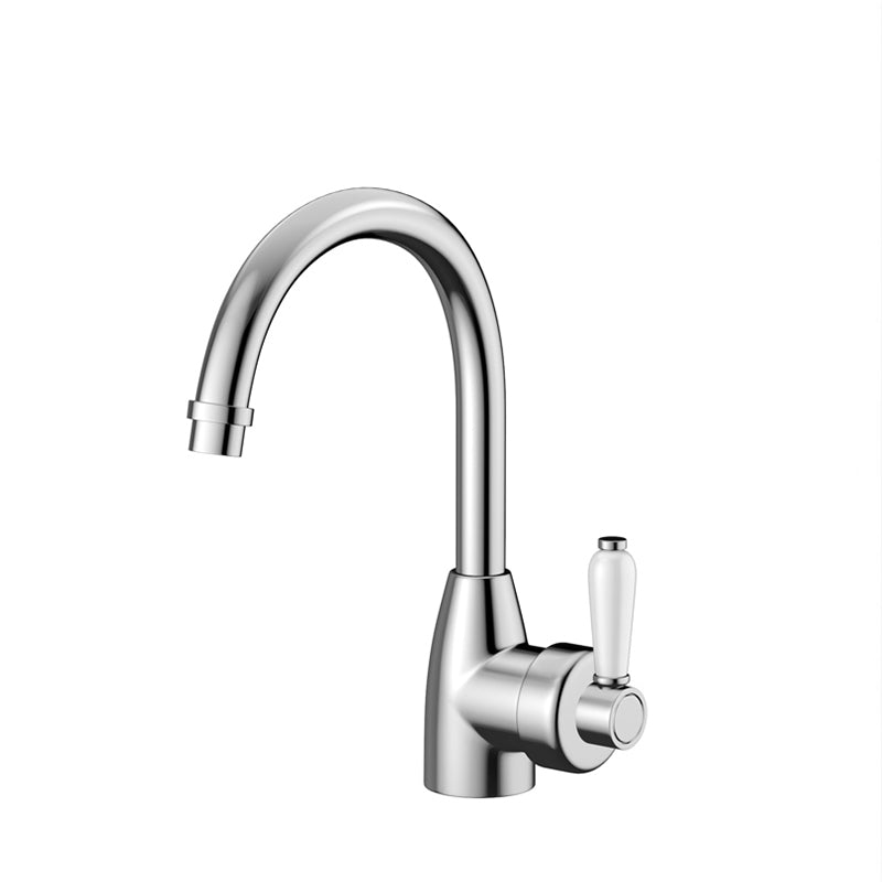 Fienza Eleanor Gooseneck Basin Mixer Chrome / Ceramic Short Mixers