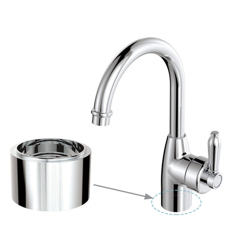 Fienza Eleanor Gooseneck Basin Mixer Chrome / Short Mixers