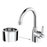 Fienza Eleanor Gooseneck Basin Mixer Chrome/Multi-Colour 30Mm Base Riser / White Ceramic Chrome