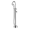 Fienza Eleanor Floor Mixer & Shower Chrome / Ceramic Round Mounted Bath Mixers