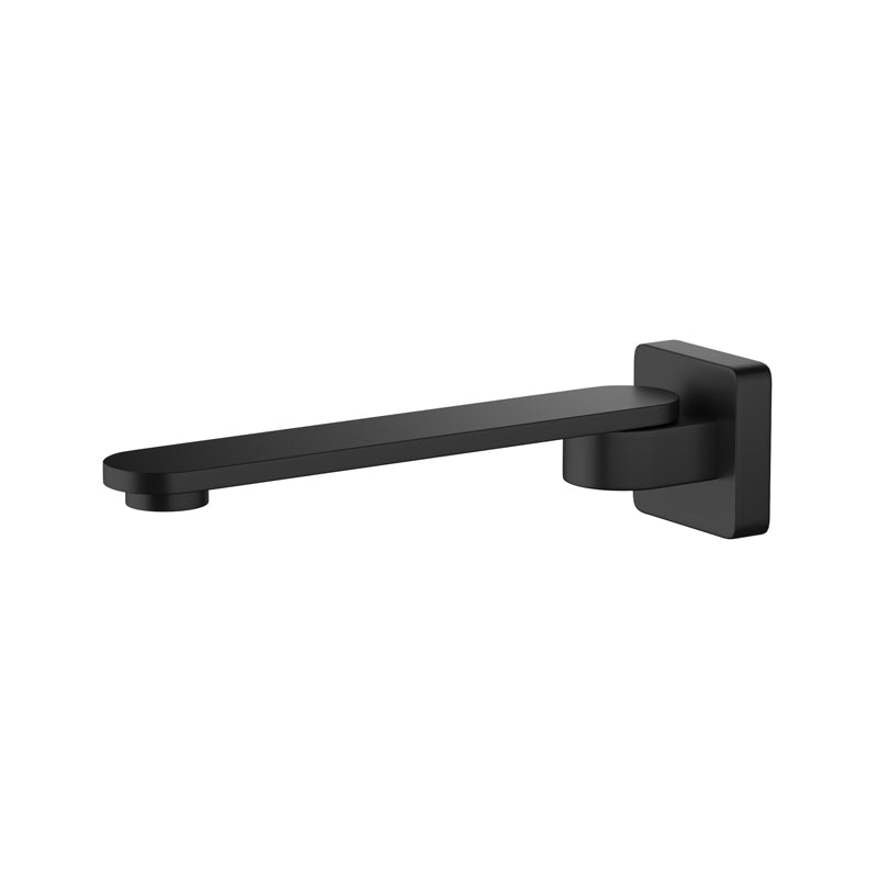 Fienza Empire Matt Black Slim Swivel Solid Brass Bath Spout Wall Mounted Spouts