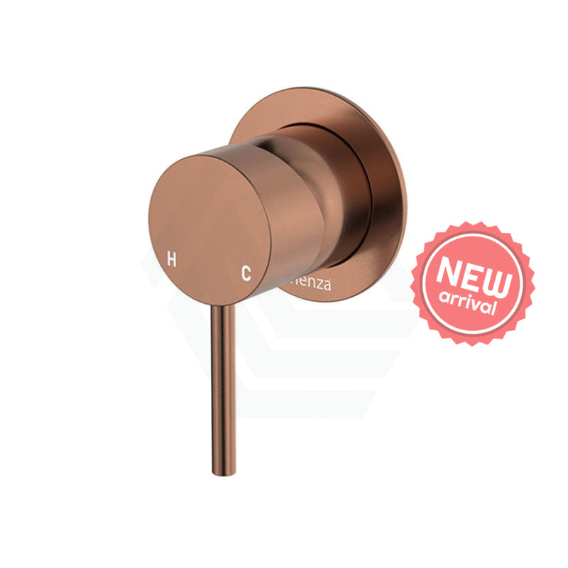 Fienza Kaya Wall Mixer Brushed Copper Small Round Plate Mixers