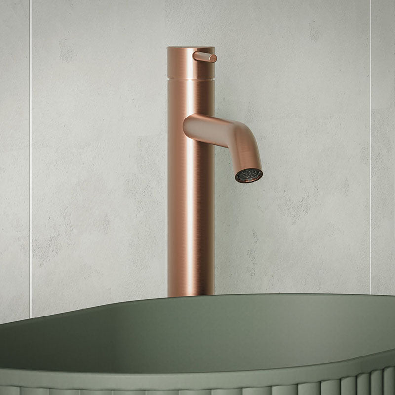 Fienza Kaya Tall Basin Mixer Brushed Copper Mixers