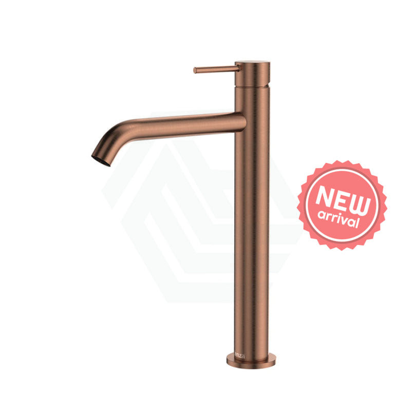 Fienza Kaya Tall Basin Mixer Brushed Copper Mixers