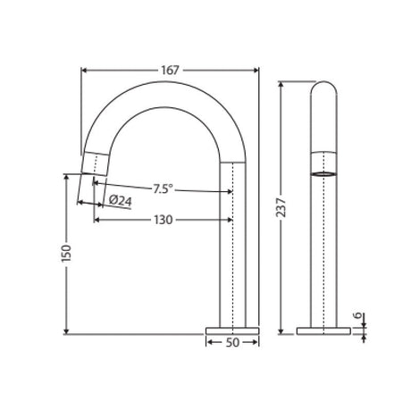 Fienza Kaya Fixed Gunmetal Grey Basin/Bath Mixer