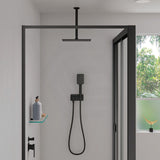 Fienza 300Mm Stainless Steel Round Matt Black Ceiling Shower Dropper Arms