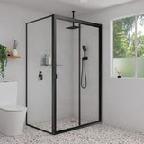 Fienza 300Mm Stainless Steel Round Matt Black Ceiling Shower Dropper Arms