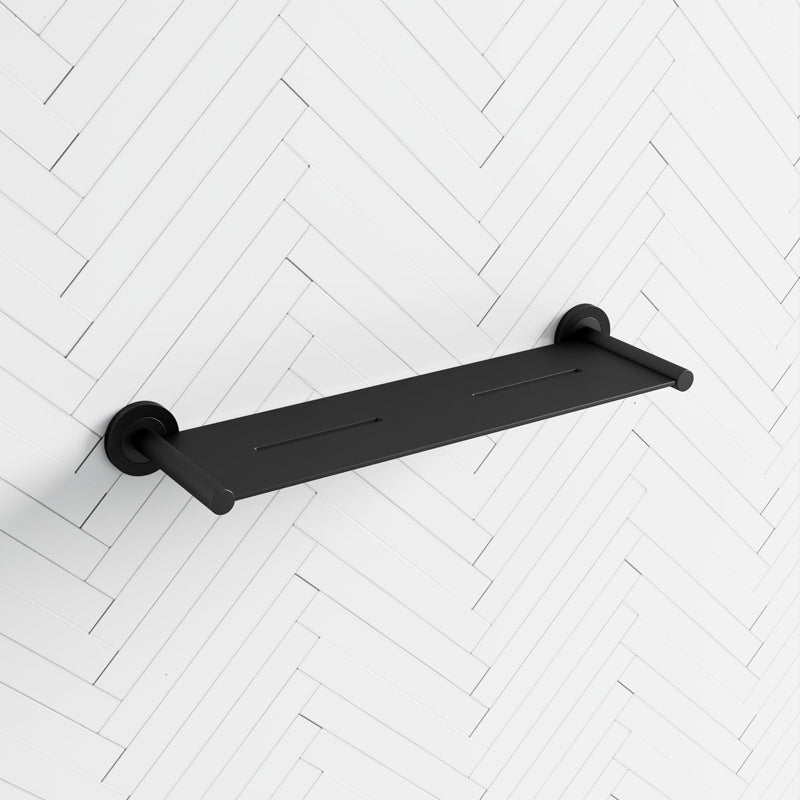 Fienza Kaya Shower Shelf Matte Black Back To Wall Bathroom Shelves