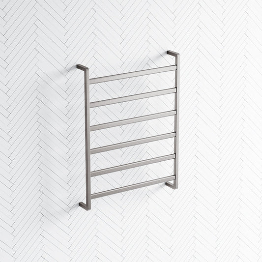 N#1(Nickel) 600 X 800Mm Fienza Koko Heated Towel Rail 6 Square Bars Rails