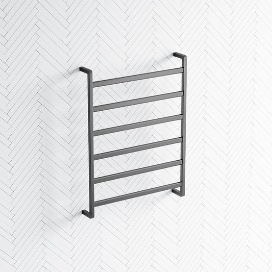 M#1(Gunmetal Grey) 600 X 800Mm Fienza Koko Heated Towel Rail 6 Square Bars Rails