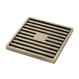 Fienza 100Mm Square Slim Grate Floor Waste 88Mm Outlet Antique Brass Wastes