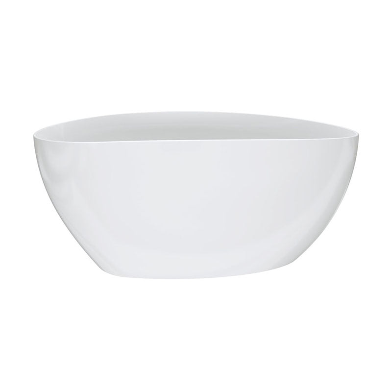 Fienza Dayo 1500Mm Gloss White Freestanding Acrylic Bathtub Asymmetrical Shape No Overflow Concrete