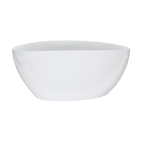 Fienza Dayo 1500Mm Gloss White Freestanding Acrylic Bathtub Asymmetrical Shape No Overflow Concrete