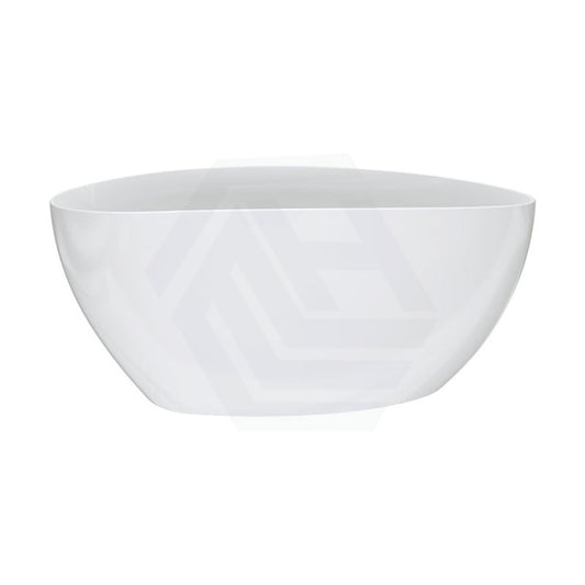 Fienza Dayo 1500Mm Gloss White Freestanding Acrylic Bathtub Asymmetrical Shape No Overflow Concrete