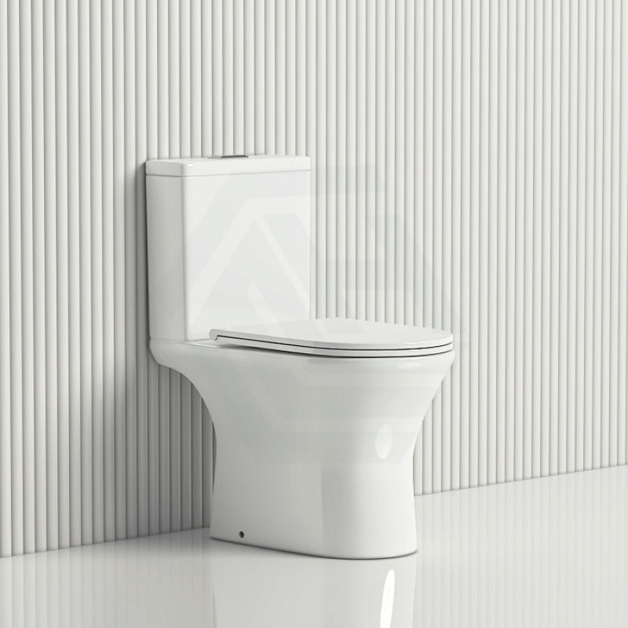 635X375X785Mm Fienza Chica Gloss White Close-Coupled Toilet Suite With Slim Seat S-Trap Only