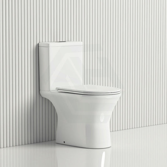 635X375X785Mm Fienza Chica Gloss White Close-Coupled Toilet Suite With Slim Seat S-Trap Only