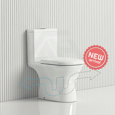 635X375X785Mm Fienza Chica Gloss White Close Coupled Toilet Suite Skew Trap Only Rimless Suites