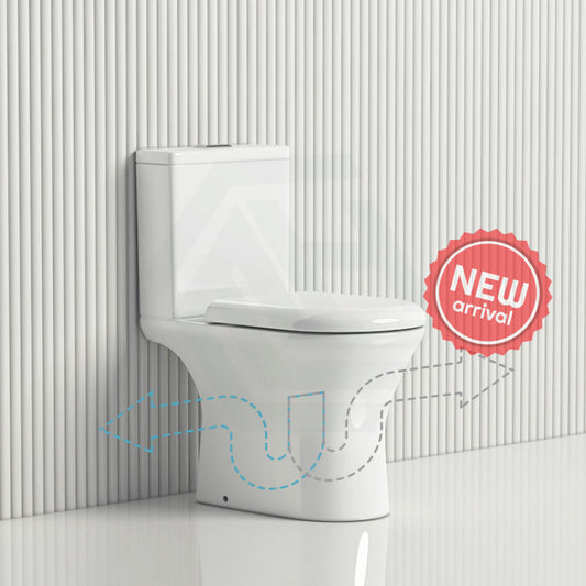 635X375X785Mm Fienza Chica Gloss White Close Coupled Toilet Suite Skew Trap Only Rimless Suites