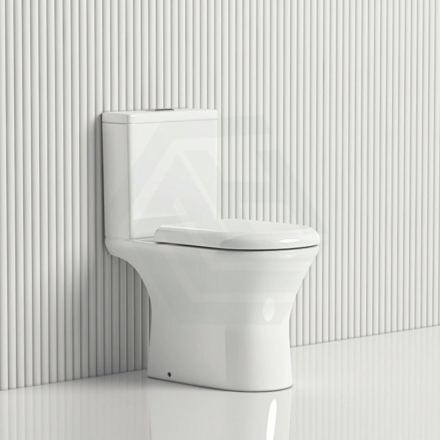 635X375X785Mm Fienza Chica Gloss White Close Coupled Toilet Suite Skew Trap Only Rimless Suites