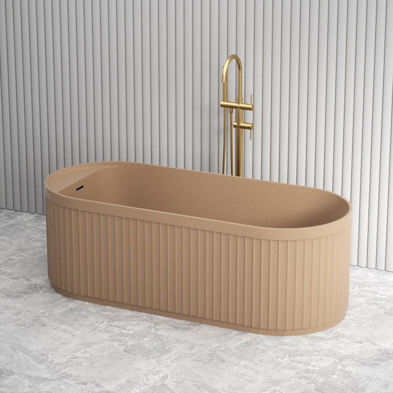 Fienza 1700Mm Minka Solid Surface Freestanding Bathtub Dusk Oval With Overflow Bathtubs