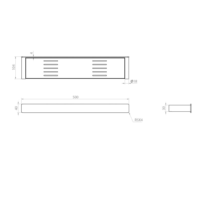 Linkware Gabe Chrome Shelf Stainless Steel 304 Wall Mounted Back To Bathroom Shelves