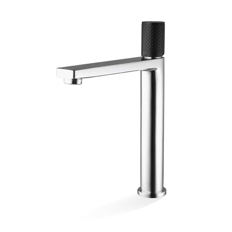 Linkware Gabe High Rise Basin Mixer Chrome Matt Black Tall Mixers