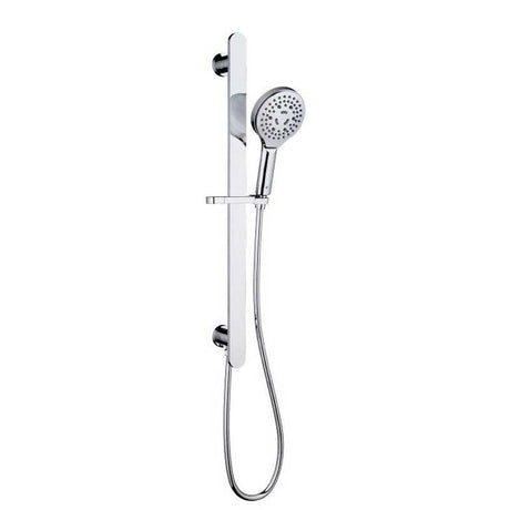 Ikon Kara Chrome Sliding Round Handheld Shower On Rail With Integrated Water Inlet