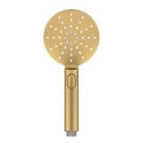 G#1(Gold) Norico Round Brushed Gold Abs 3 Functions Handheld Shower Only Showers