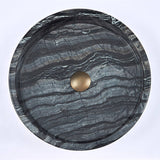 420X420X140Mm Above Counter Basin Nature Stone Round Marble Surface