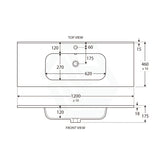 Fienza Joli 1200Mm Ceramic Full Depth Basin-Top Gloss White 1 Or 3 Tap Holes Available Vanity Tops