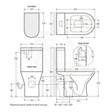 635X375X785Mm Fienza Chica Gloss White Close-Coupled Toilet Suite With Slim Seat Rimless Suites