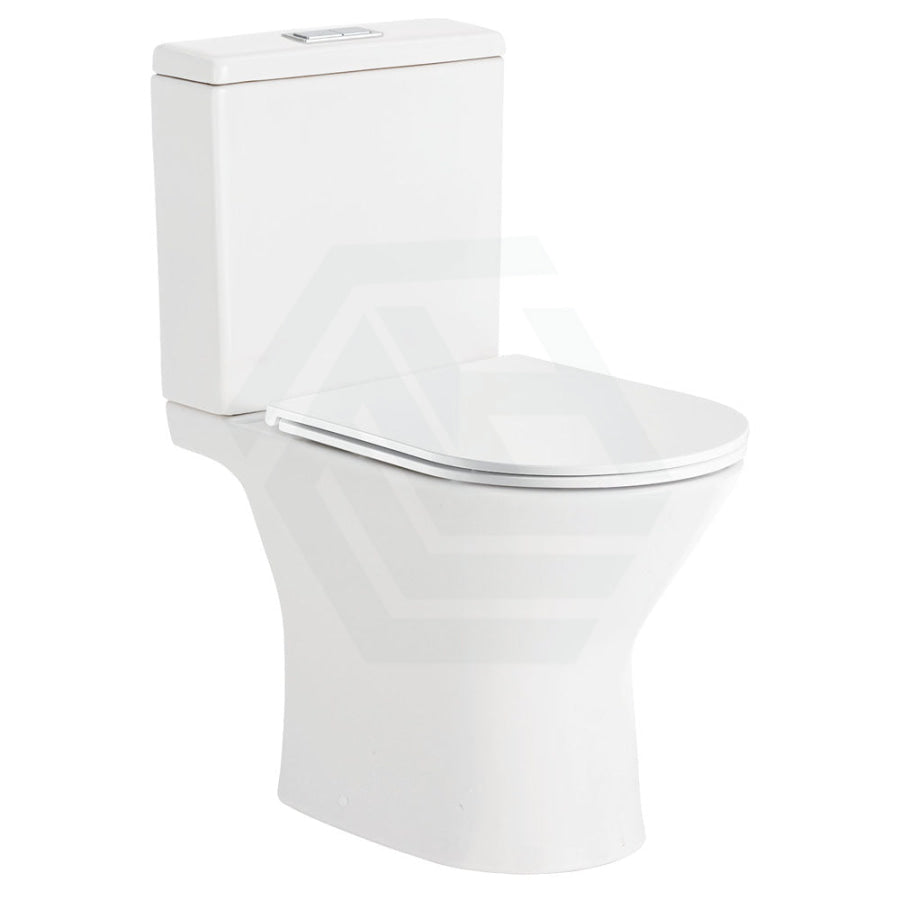 635X375X785Mm Fienza Chica Gloss White Close-Coupled Toilet Suite With Slim Seat Rimless Suites