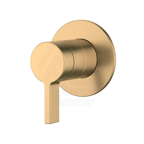 Kohler Components Brushed Moderne Brass Round Plate Shower/Bath Mixer Thin Trim Only - Lever Handle