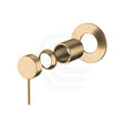 Kohler Components Brushed Brass Round Plate Shower/Bath Mixer Thin Trim Kit Only - Pin Lever Handle