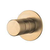 Kohler Components Brushed Moderne Brass Round Plate Shower/Bath Mixer Thin Trim Only - Oyl Handle