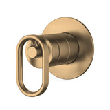 Kohler Components Brushed Brass Round Plate Shower/Bath Mixer Thin Trim Kit Only - Industrial