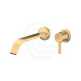 G#1(Gold) Kohler Components™ Brushed Brass Round Wall Mounted Mixer With Spout Ribbon Design