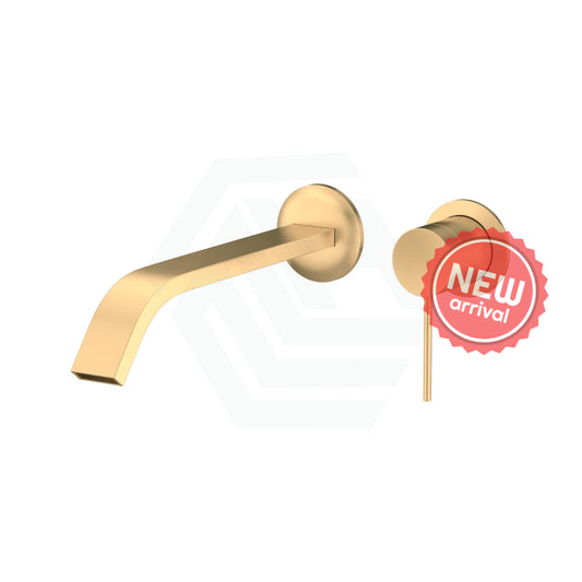 G#1(Gold) Kohler Components™ Brushed Brass Wall Mount Pin Lever Mixer With Ribbon Basin Spout