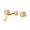 G#1(Gold) Kohler Components™ Brushed Brass Wall Mount Industrial Handles With Ribbon Basin Spout