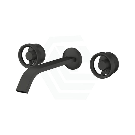 Kohler Components™ Matt Black Wall Mount Industrial Handles With Ribbon Basin Spout Bath/Basin