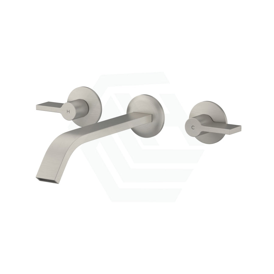 Kohler Components™ Brushed Nickel Wall Mount Lever Handles With Ribbon Basin Spout Bath/Basin Tap