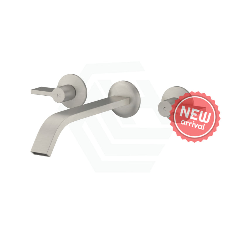 Kohler Components™ Brushed Nickel Wall Mount Lever Handles With Ribbon Basin Spout Bath/Basin Tap